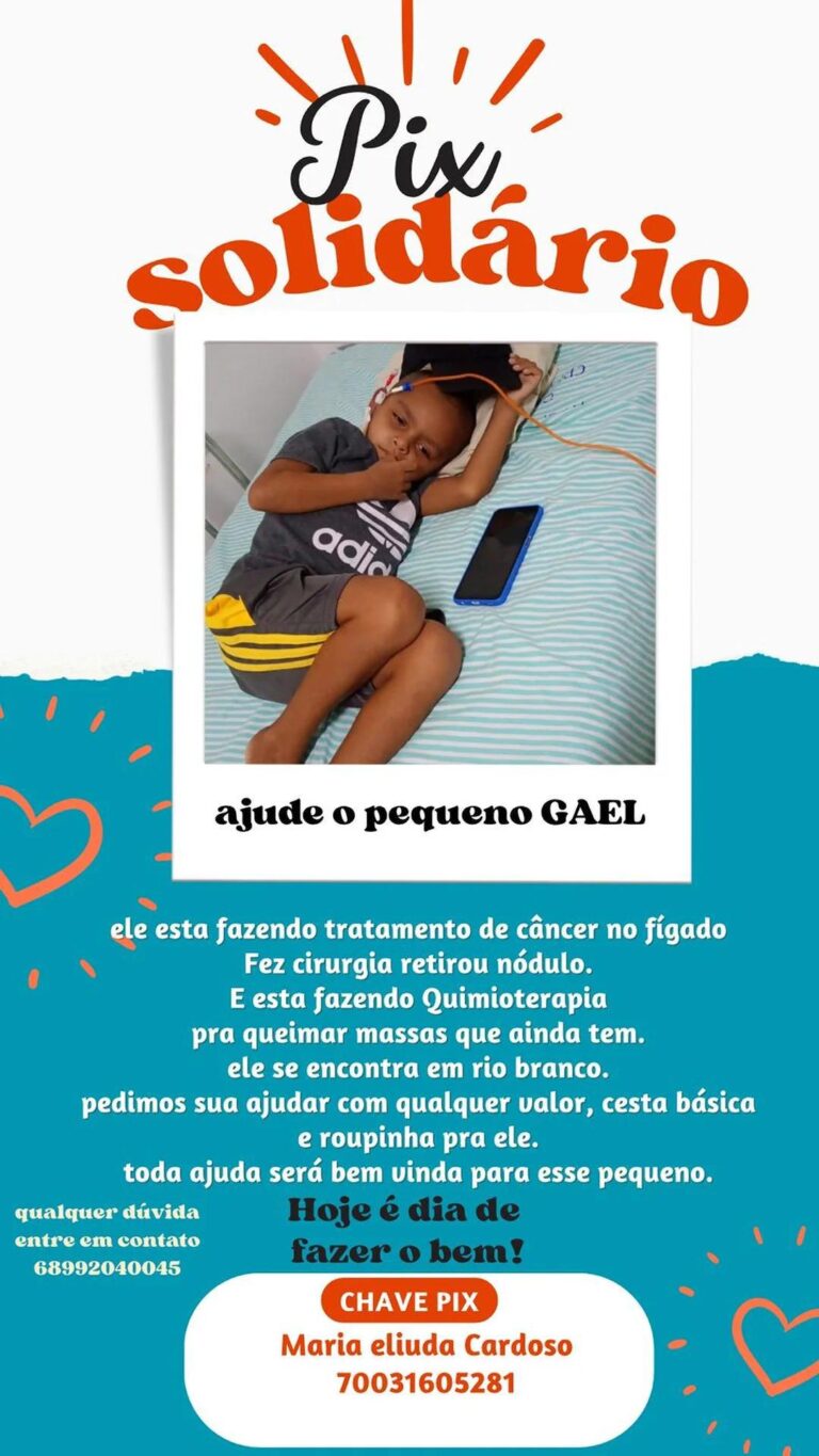 Pix Solidário: saiba como ajudar o pequeno Gael em tratamento contra câncer