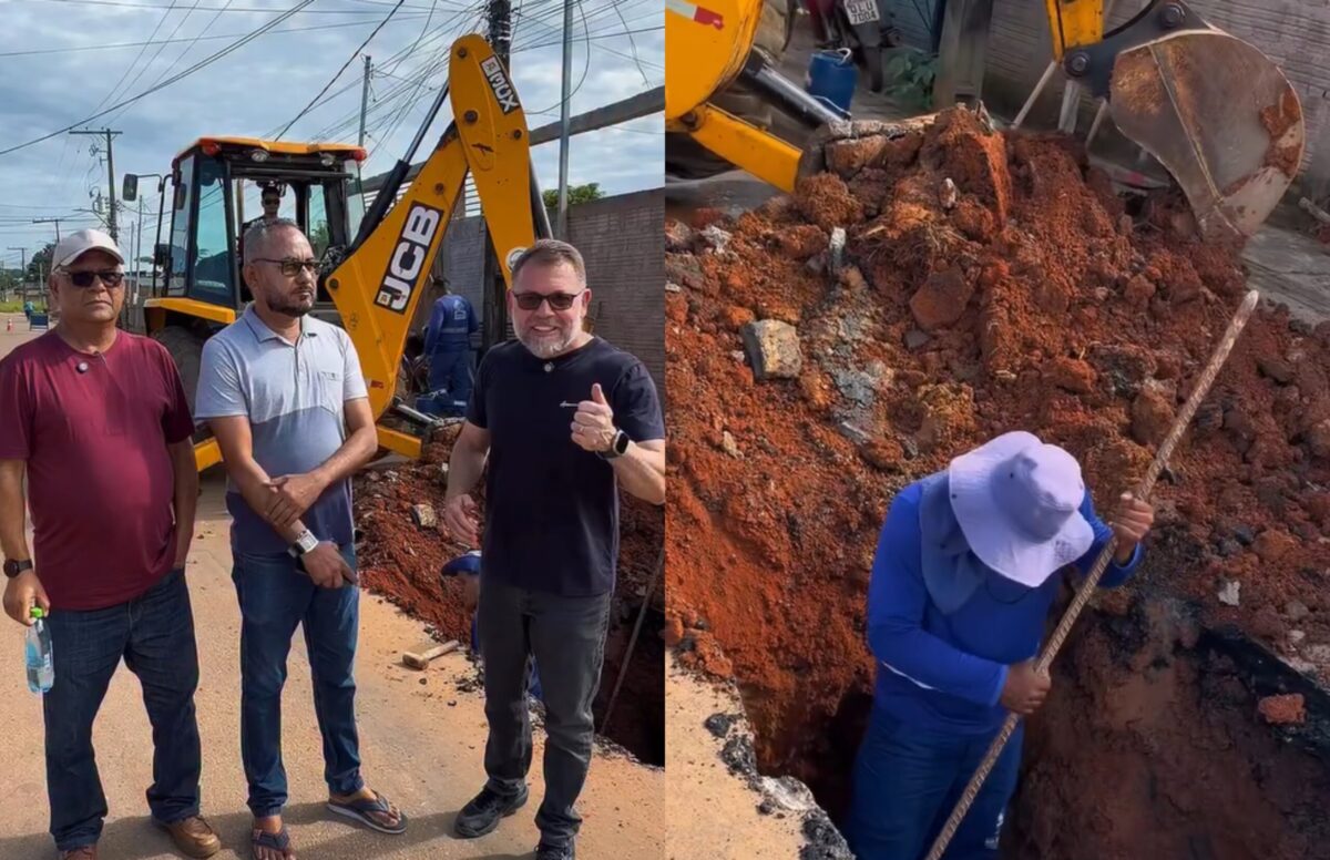 Alysson acompanha recuperação de uma rua na Baixada