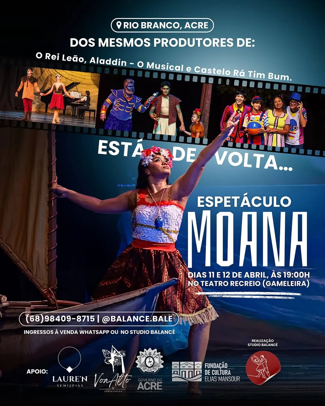 Espetáculo Moana 11 E 12 De Abril
