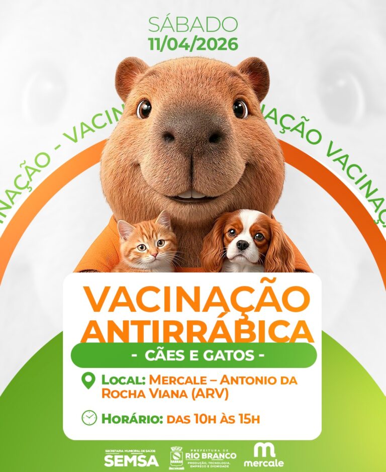 Mercale promove ação de vacinação antirrábica gratuita neste sábado em parceria com Centro de Zoonoses