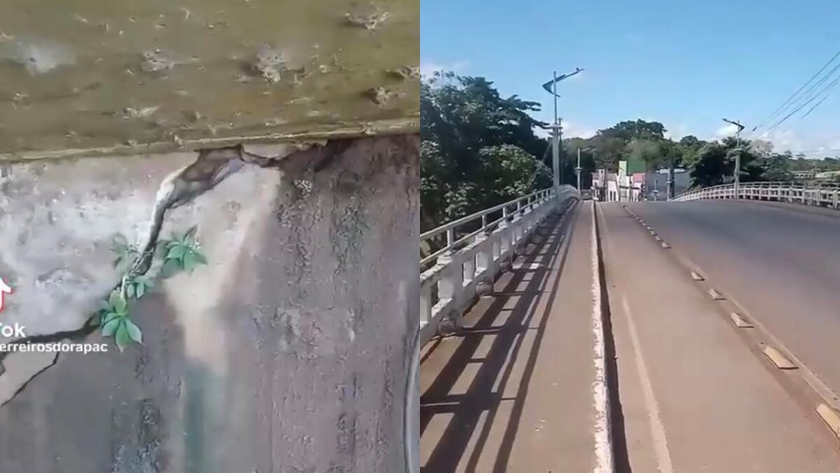 Vídeo expõe rachaduras na Ponte de Concreto, em Rio Branco, e Deracre se manifesta