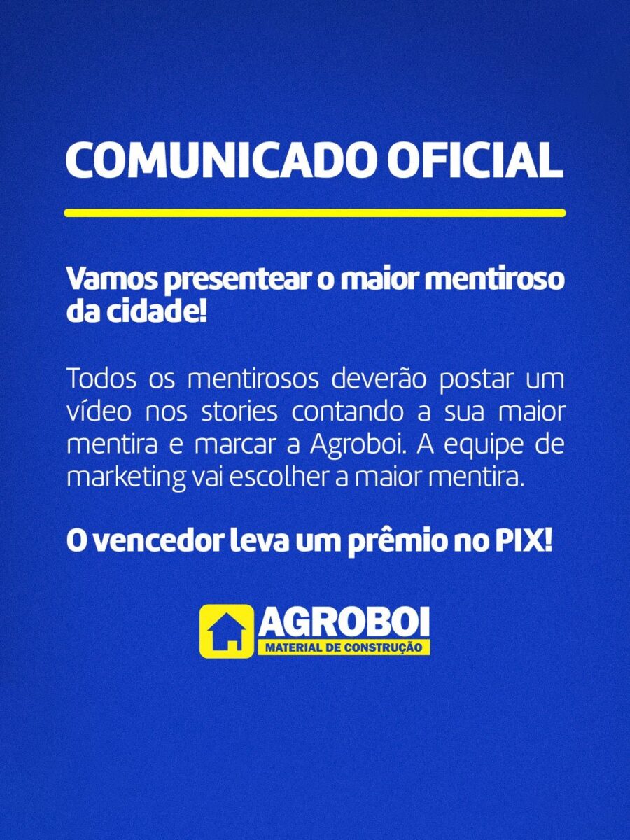 Agroboi lança campanha criativa e promete premiar “maior mentiroso” da cidade