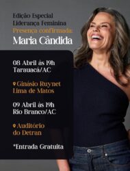 Jornalista Maria Cândida se apresenta nesta terça em Tarauacá; veja