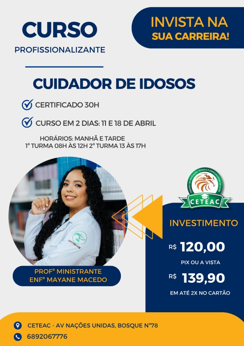 Curso de Cuidador de Idosos abre novas oportunidades na área da saúde