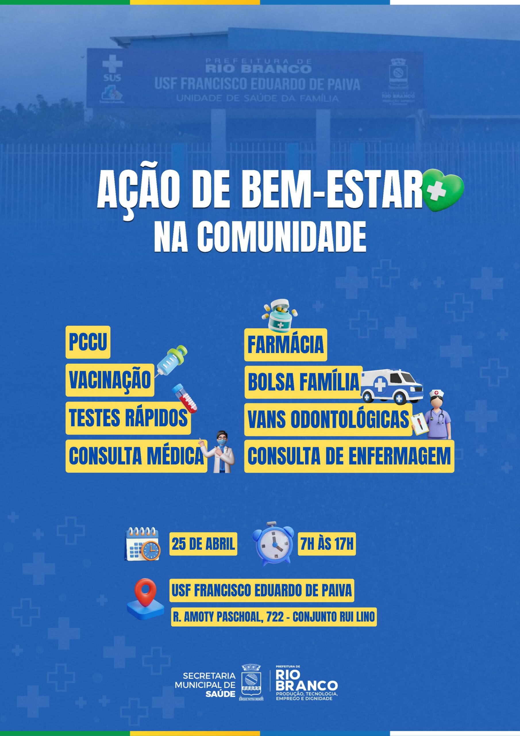 Prefeitura realiza ação de saúde no Rui Lino neste sábado