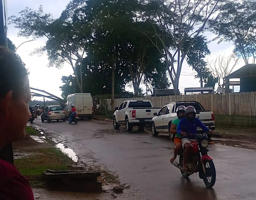 Durante chuva, árvore cai sobre casa e moradores ficam sem energia