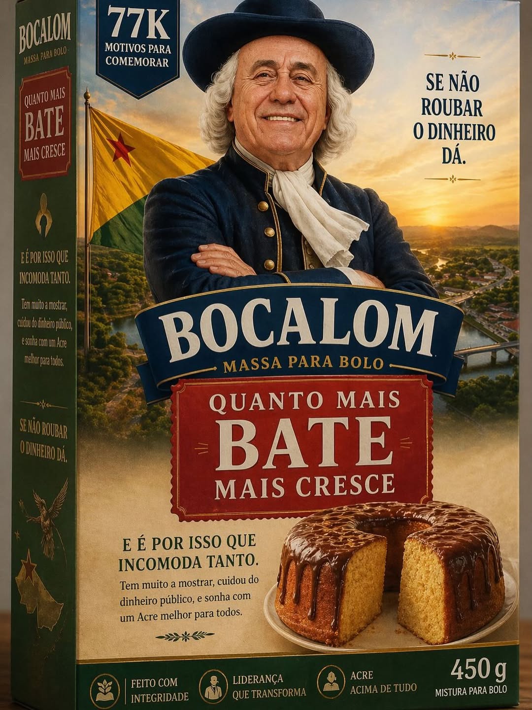 Bocalom brinca e lança massa de bolo: 'Quanto mais bate, mais cresce' Bocalom brinca e lança massa de bolo: ‘Quanto mais bate, mais cresce’