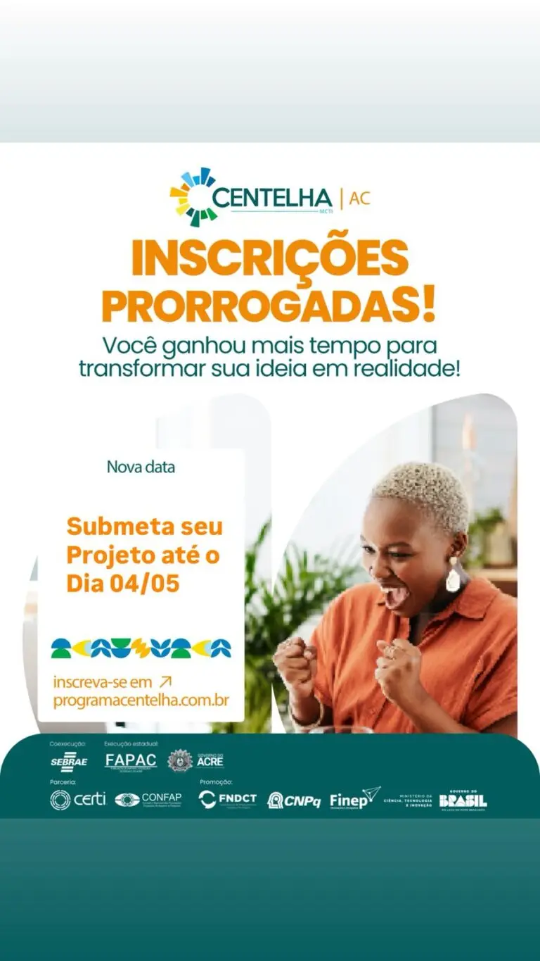 Programa Centelha 3 prorroga inscrições e oferece até R$ 130 mil por projeto