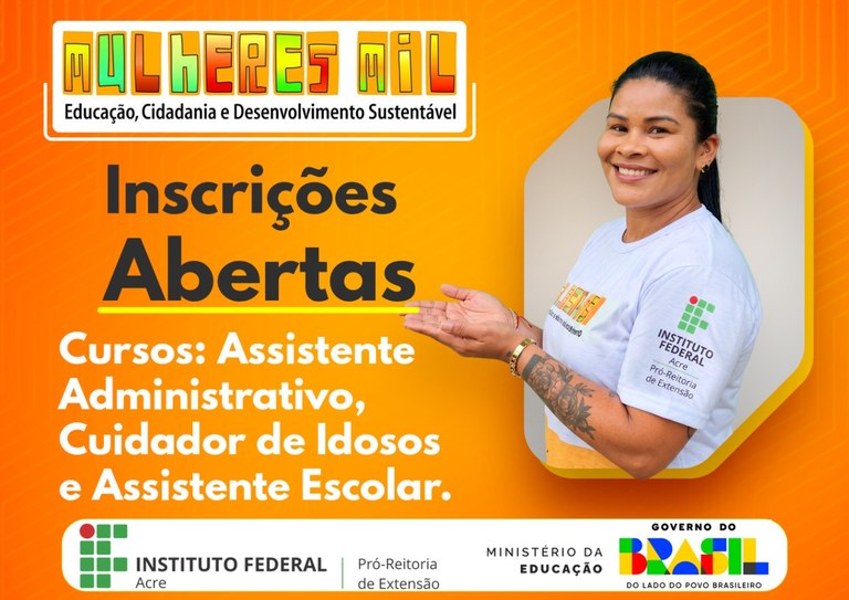 Programa Mulheres Mil abre inscrições para cursos gratuitos em Rio Branco Programa Mulheres Mil abre inscrições para cursos gratuitos em Rio Branco