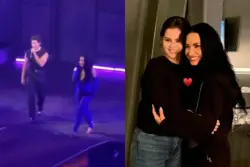 Demi Lovato canta com Joe Jonas e posa com Selena em show