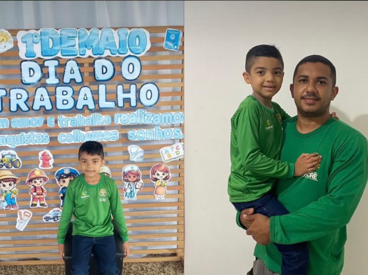 Homenagem que vem de casa: criança se inspira no pai em Sena Homenagem que vem de casa: criança se inspira no pai em Sena