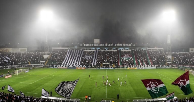 Estádio Germano Krüger preparado para o jogo Operário-PR x Fluminense ao vivo pela Copa do Brasil.
