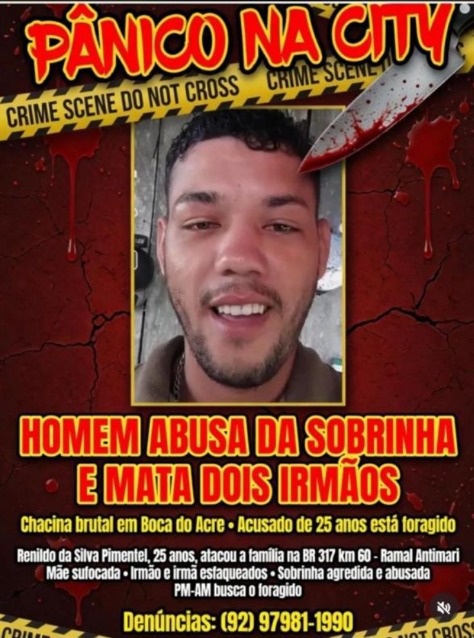 Crime brutal: suspeito mata irmãos, foge para mata e mobiliza operação