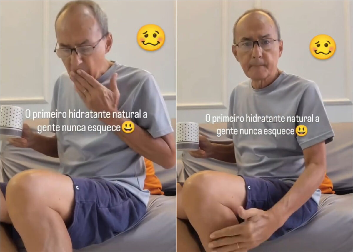 O jornalista Ayres Rocha viralizou - mais uma vez, diga-se de passagem - ao publicar um vídeo em que improvisa um “hidratante”.