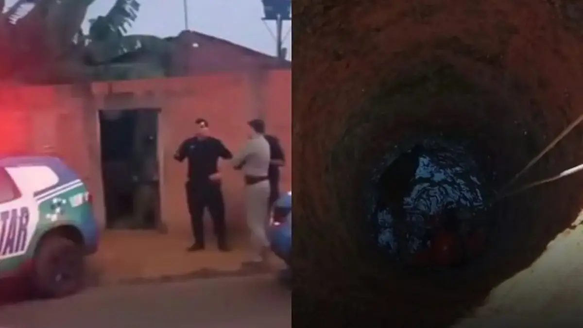 Homens caem em cisterna durante briga em quintal de residência