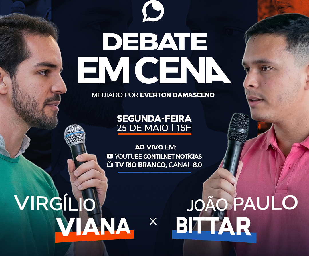 Virgilio Viana x João Paulo: debate será transmitido pela TV Rio Branco