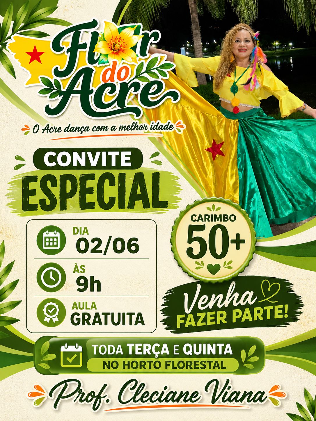 Projeto "Flor do Acre" lança aulas gratuitas de dança voltadas a idosos