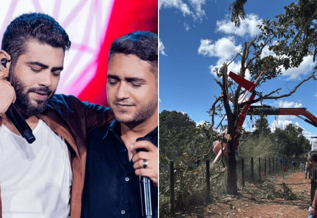 Helicóptero da dupla Henrique e Juliano cai em fazenda