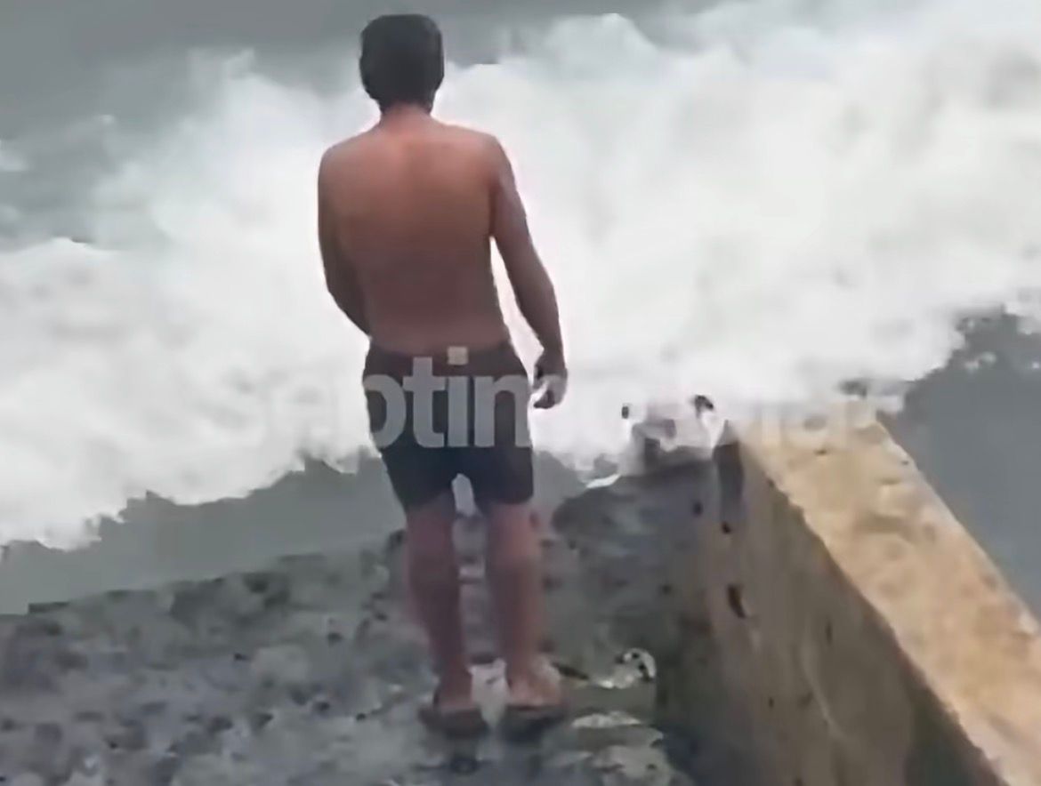 Vídeo de homem jogando cachorro em mar agitado gera revolta e mobiliza por informações