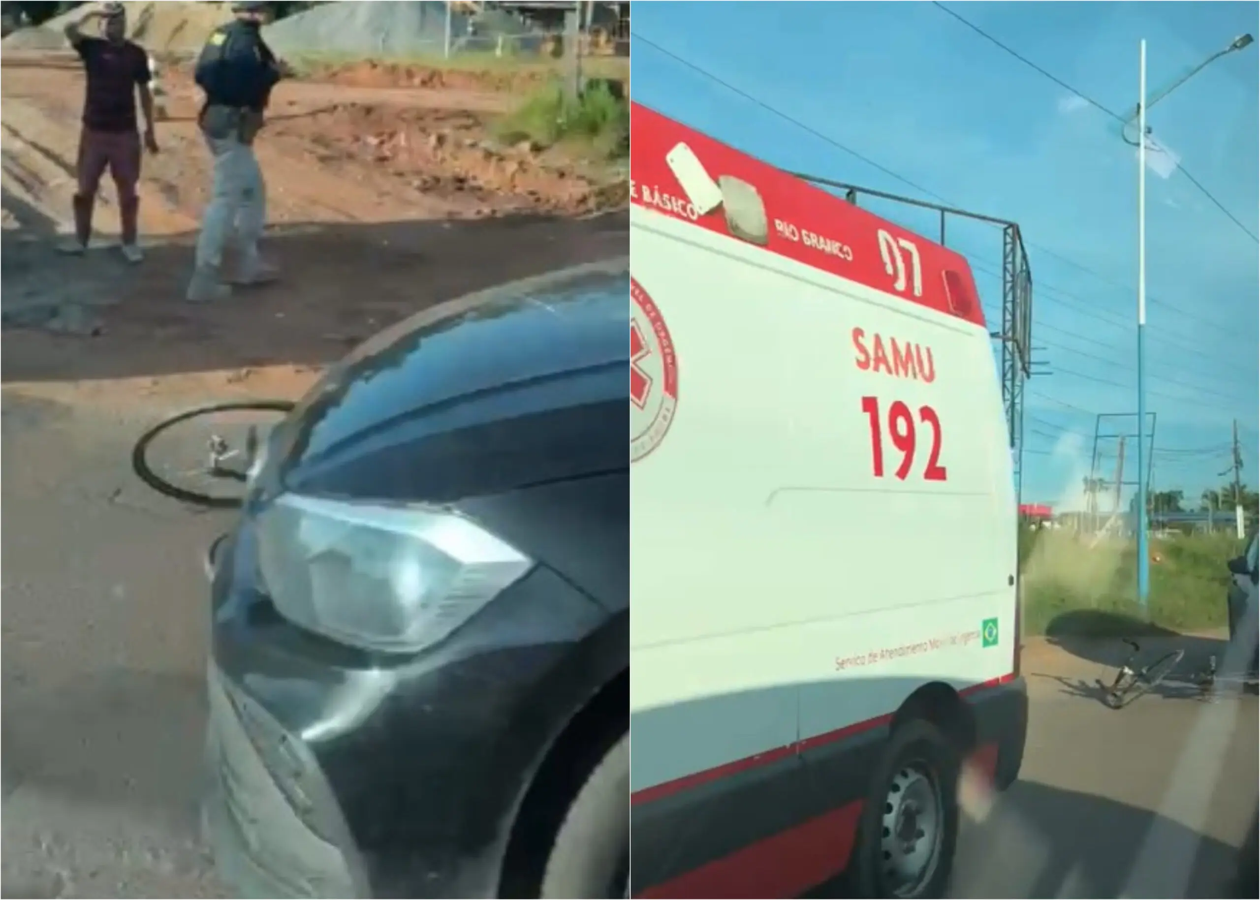 Acidente entre carro e bicicleta mobiliza atendimento em Rio Branco
