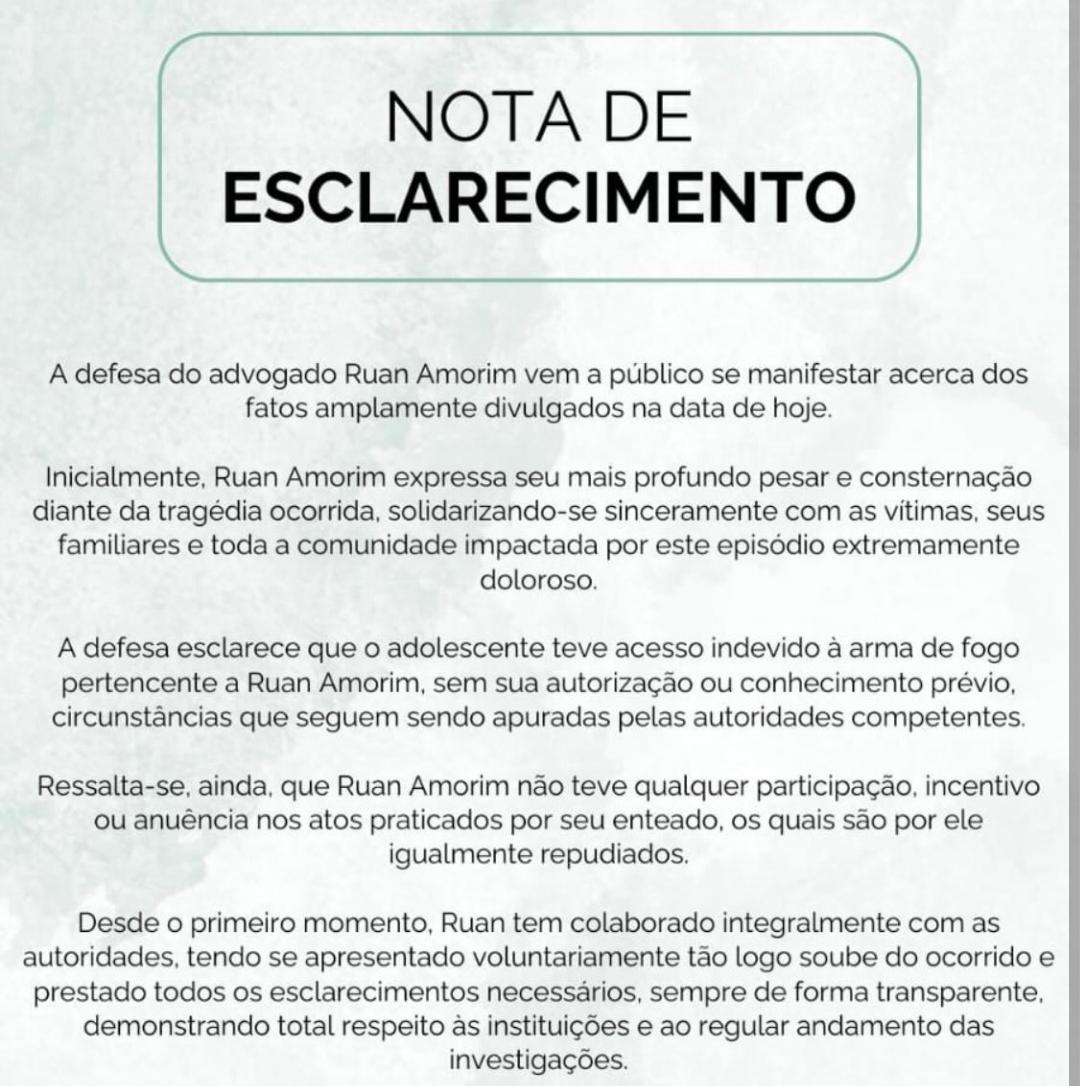 “Adolescente teve acesso indevido à arma”, diz defesa do padrasto