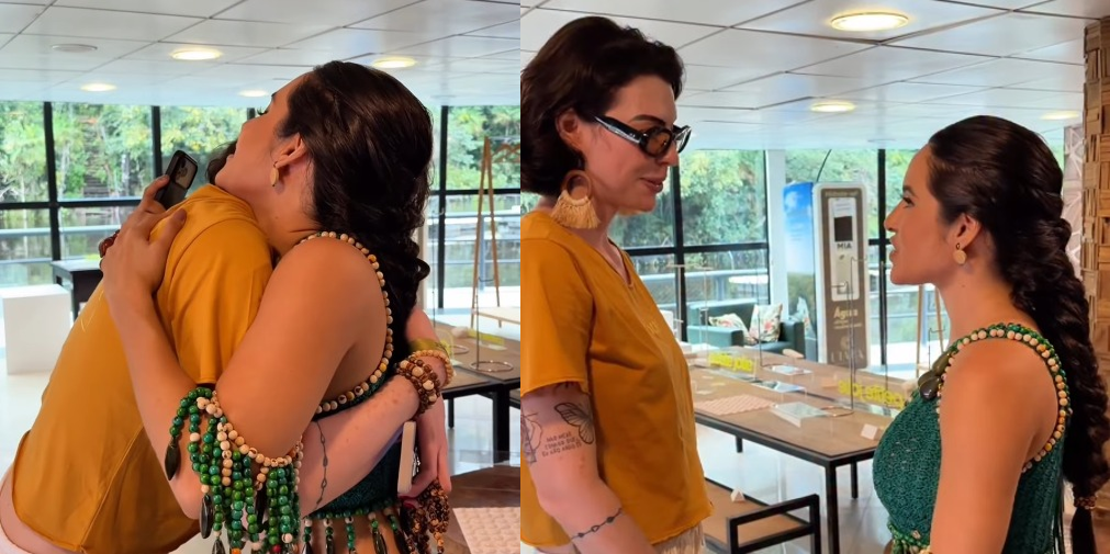 Influencer acreana Maxine Silva reencontra Isabelle Nogueira em festival no Amazonas