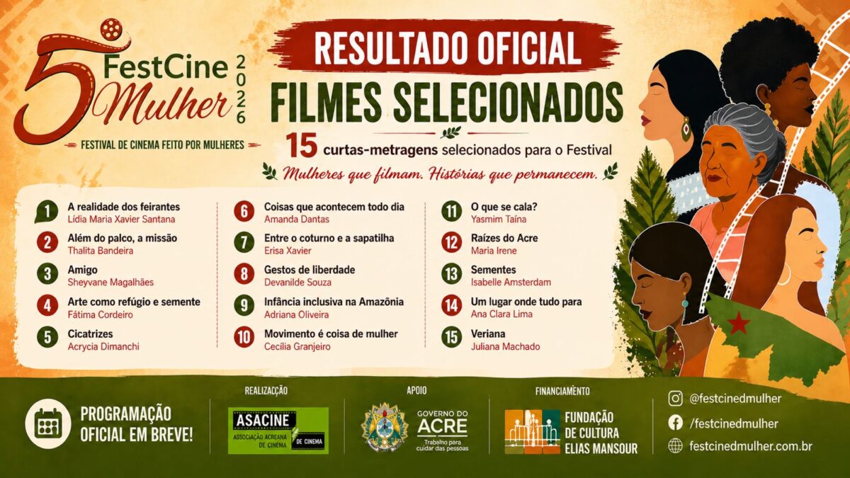 FestCine Mulher divulga lista de curtas selecionados para edição 2026