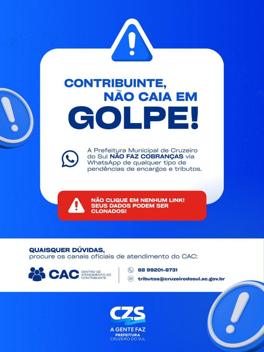 Cruzeiro do Sul alerta sobre golpe com falsas cobranças tributárias
