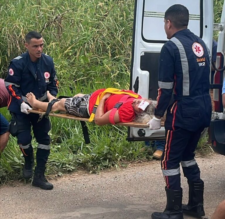 Idosa fica ferida após acidente de trânsito em Manoel Urbano
