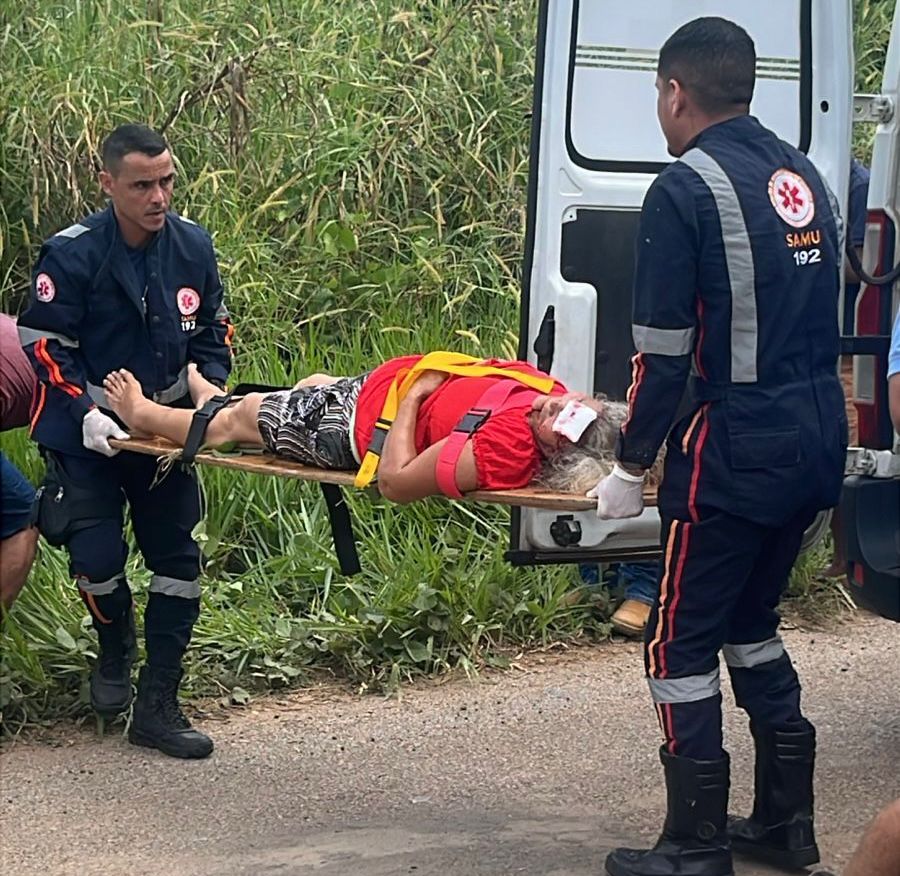 Idosa fica ferida após acidente de trânsito em Manoel Urbano