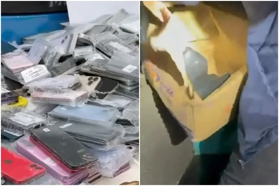 R$ 3 milhões: Receita acha mais de mil iPhones escondidos em ônibus R$ 3 milhões: Receita acha mais de mil iPhones escondidos em ônibus