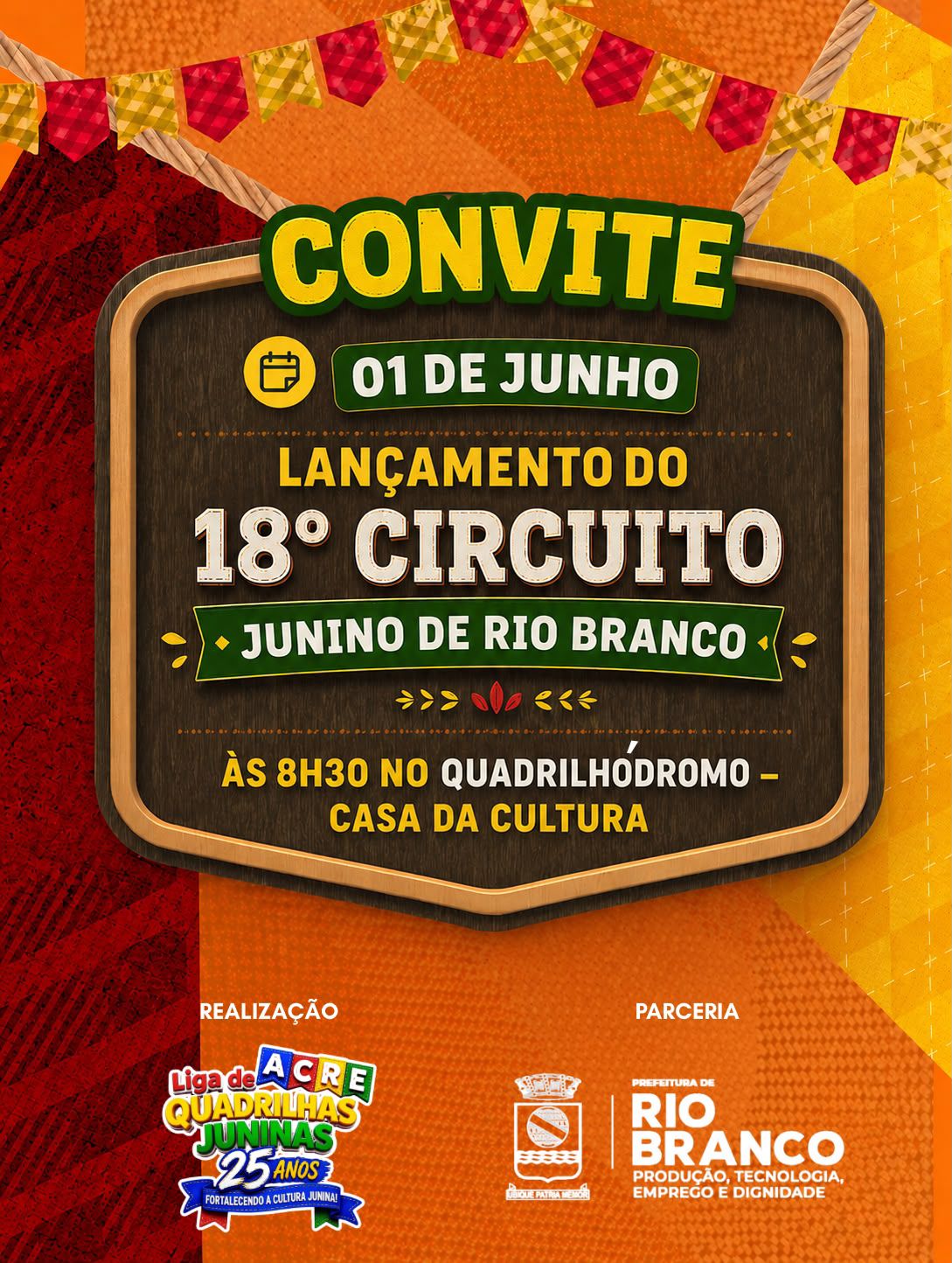 Liga de Quadrilhas e Prefeitura lançam 18º Circuito Junino neste domingo em Rio Branco