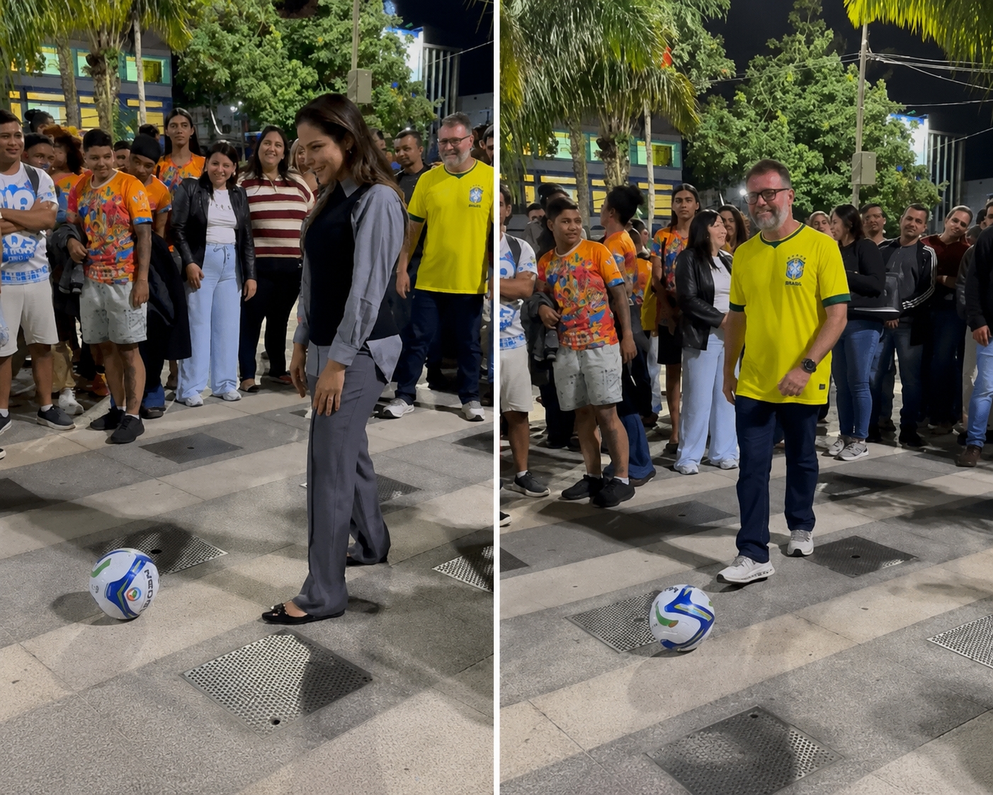 Prefeito e primeira-dama participam de desafio de pênalti