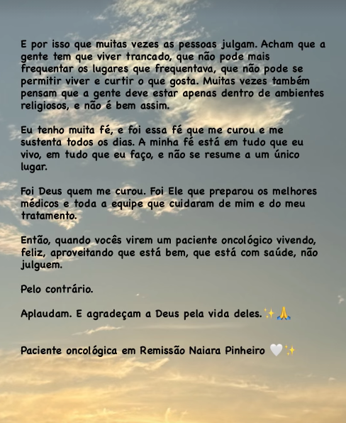 remissão (3) “Tenho sede de viver”: professora relata medo que não acaba após tratamento oncológico