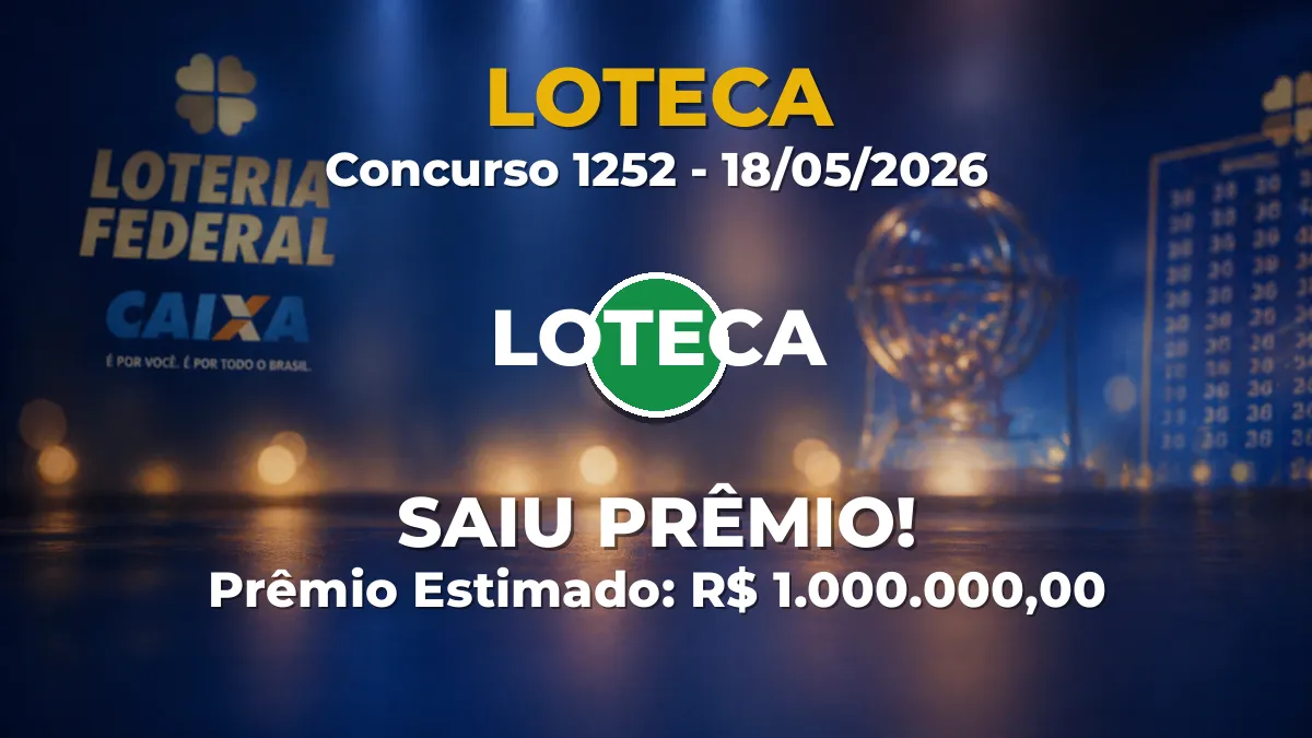 Resultado da Loteca de hoje: concurso 1252 tem ganhadores