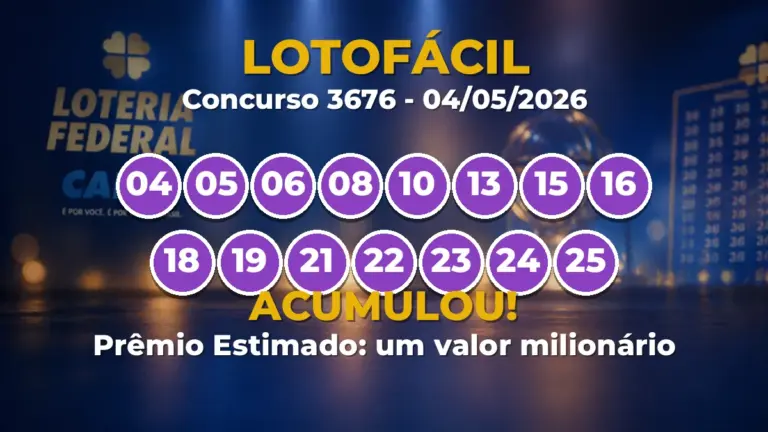 Resultado da Lotofácil Concurso 3676