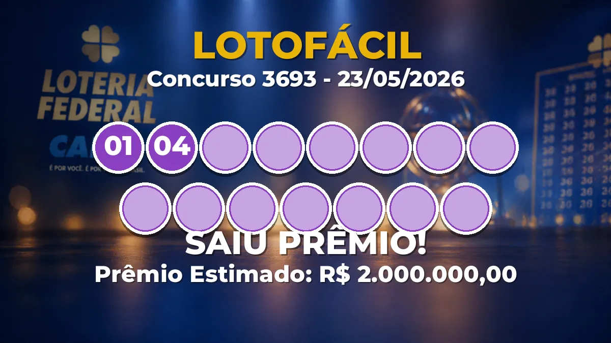 Resultado da Lotofácil de hoje: prêmio principal sai no concurso 3693 Resultado da Lotofácil de hoje: prêmio principal sai no concurso 3693