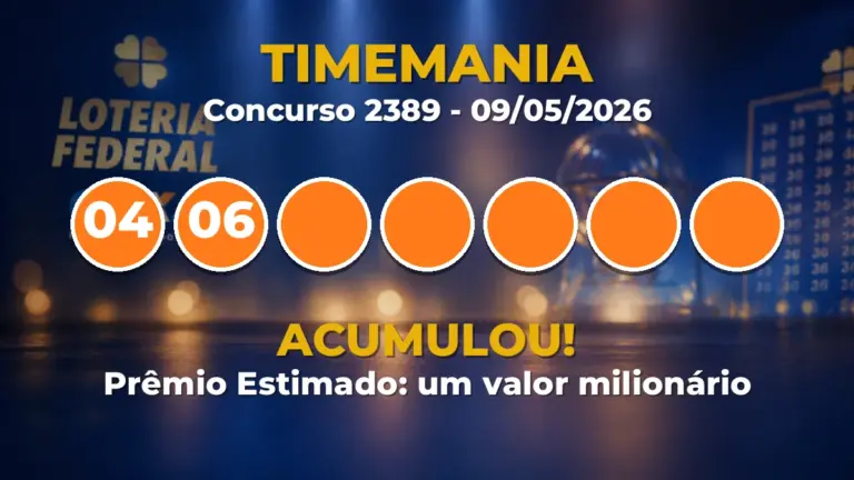 Resultado da Timemania Concurso 2389