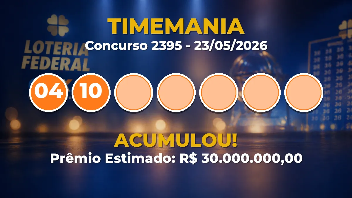 Resultado da Timemania de hoje: prêmio acumula em R$ 30 milhões no concurso 2395