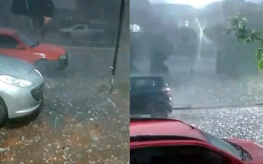 Tempestade de granizo destrói carros e telhados após frente fria avançar em MS Tempestade de granizo destrói carros e telhados após frente fria avançar em MS