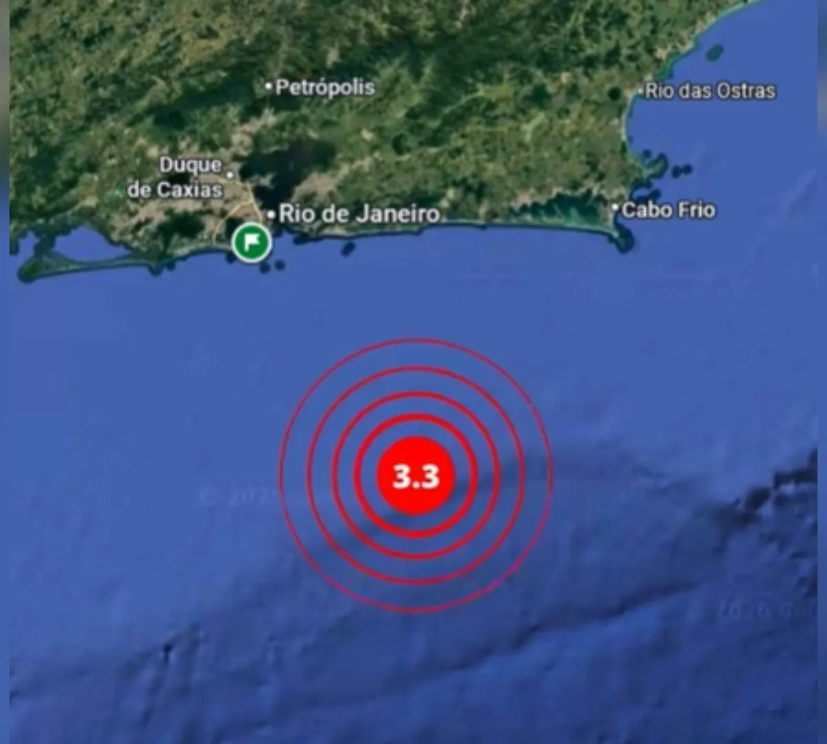 Terremoto de magnitude 3,3 é registrado no litoral do Rio de Janeiro