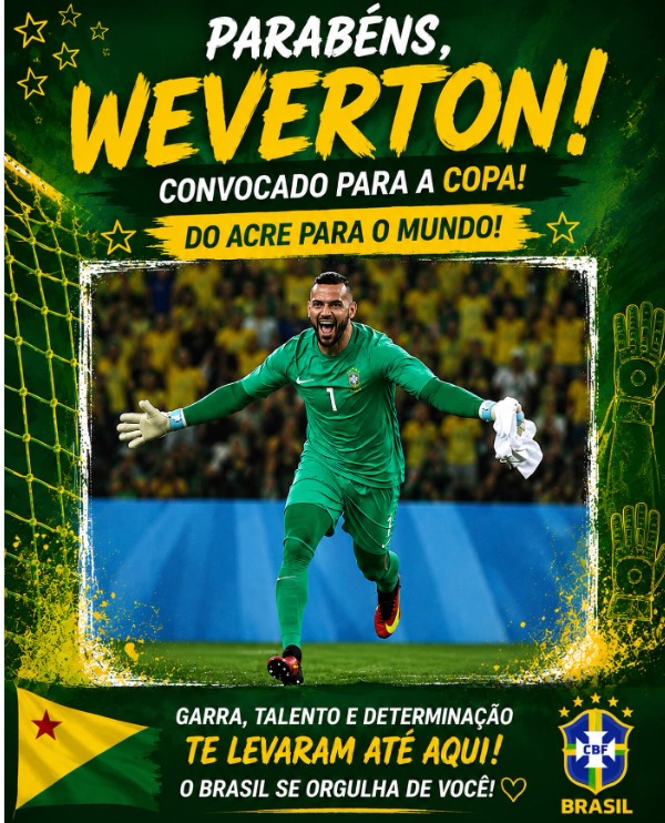 Bocalom celebra convocação de Weverton para a Seleção: "orgulho"