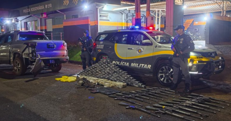 PM apreende 18 fuzis que seriam levados para o RJ no interior de SP