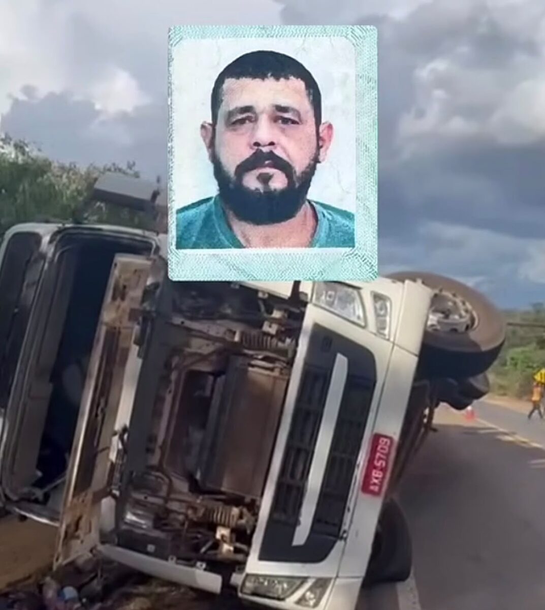 Caminhoneiro morre após carreta carregada de soja tombar na BR-364