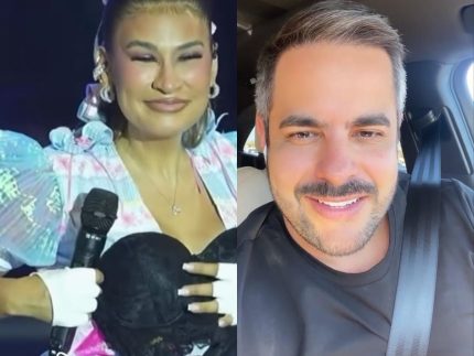 Simone Mendes ganha lingerie em show e faz promessa ousada a Kaká Diniz Simone Mendes ganha lingerie em show e faz promessa ousada a Kaká Diniz