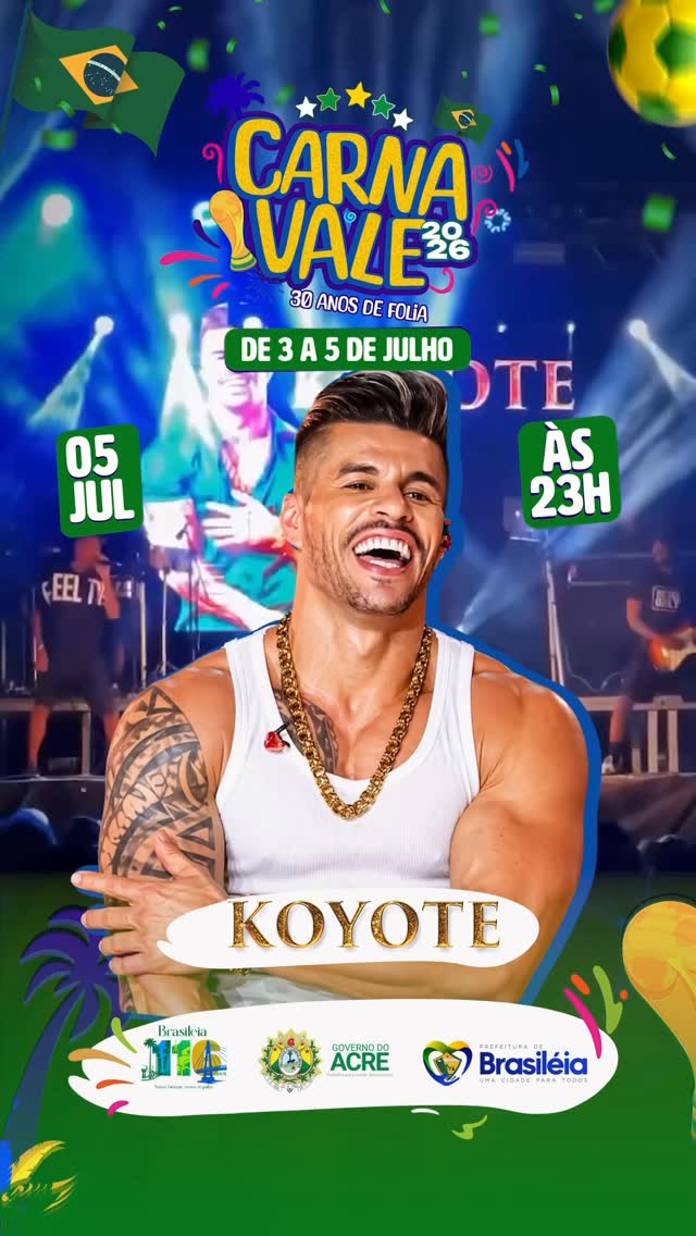 Carnavale terá shows de Parangolé e Koyote em Brasiléia Carnavale terá shows de Parangolé e Koyote em Brasiléia