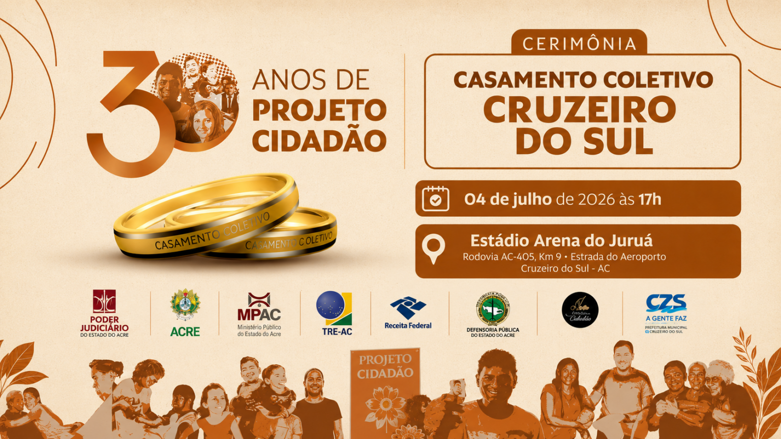 TJAC abre inscrições para casamento coletivo