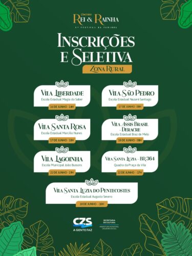 Cruzeiro do Sul abre inscrições para Rei e Rainha do Festival da Farinha