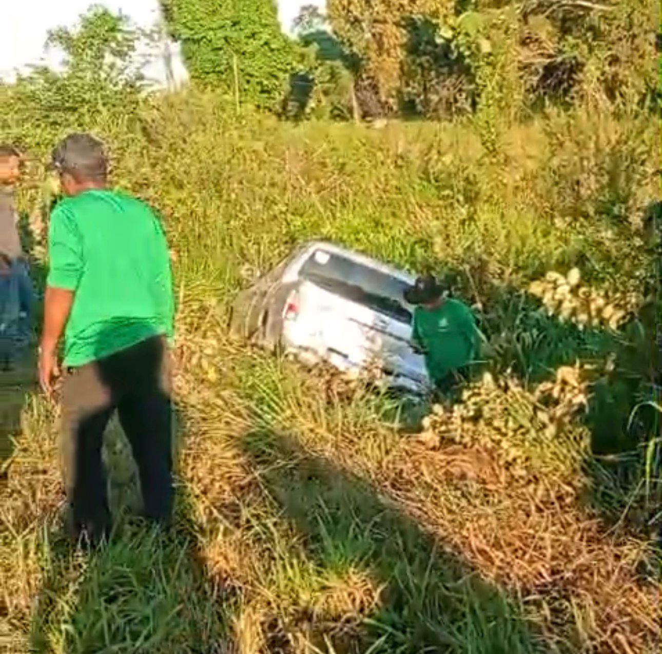 Motorista perde controle de caminhonete e sai da pista na BR-364 Motorista perde controle de caminhonete e sai da pista na BR-364