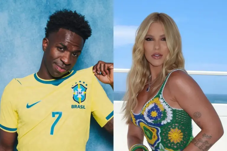 Vini Jr. interage com Virginia em dia de jogo do Brasil